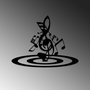 Wallity Musical 1 Escultura de Pared de Metal Negra